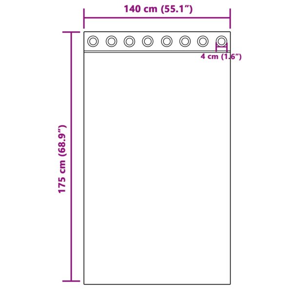 vidaXL Zatemňovacie záclony s okami 2 ks Burgundská zamat – Obrázok 6