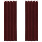 vidaXL Záclony s okami 2 ks Vínová sametová – Obrázok 2