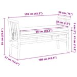 vidaXL Záhradná lavička s vankúšom 110 cm z bambusu – Obrázok 8