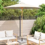 vidaXL Záhradný slnečník Krémovo biely 270x260 cm z bambusu – Obrázok 3