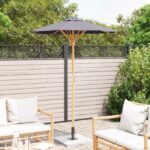 vidaXL Záhradný slnečník tmavosivý 150x210 cm z bambusu – Obrázok 3