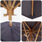 vidaXL Záhradný slnečník tmavosivý 150x210 cm z bambusu – Obrázok 5