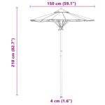 vidaXL Záhradný slnečník tmavosivý 150x210 cm z bambusu – Obrázok 7