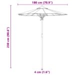 vidaXL Záhradný slnečník tmavošedý 180x230 cm z bambusu – Obrázok 7