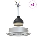 vidaXL Bodové svetlo 6 pcs Strieborná 9 x 9 x 2 cm Hliník – Obrázok 4