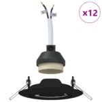 vidaXL Svietidlá Sada 12 Čierna Plast, Kov 9 cm – Obrázok 4