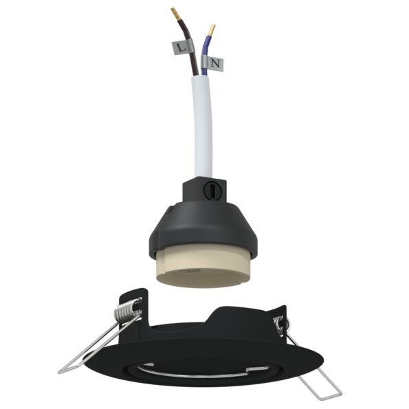 vidaXL Lampy Sada 24 Čierna Plast 9 cm Moderné Vstavané osvetlenie – Obrázok 2