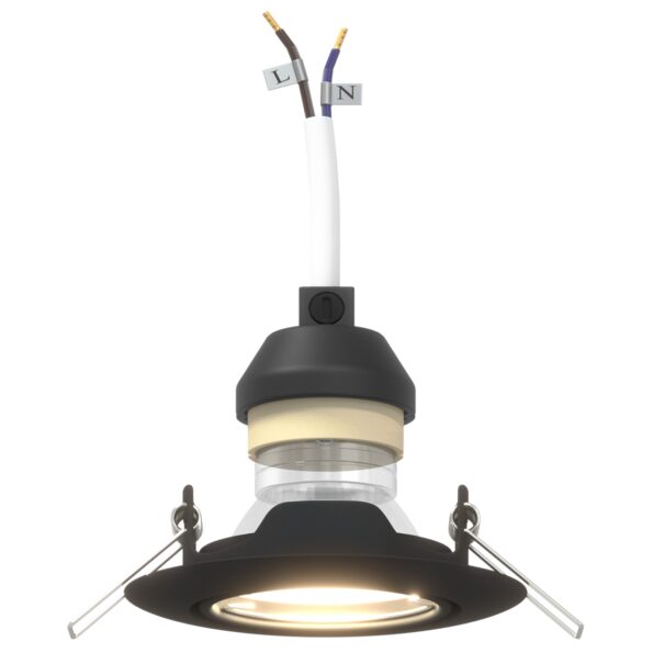 vidaXL Lampy Sada 24 Čierna Plast 9 cm Moderné Vstavané osvetlenie – Obrázok 9