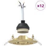 vidaXL Lampy Súprava 12 Zlatá Kov, Plast 9 cm Ľahká váha – Obrázok 4