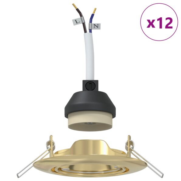 4108165_4.jpg vidaXL Lampy Súprava 12 Zlatá Kov, Plast 9 cm Ľahká váha – Obrázok 4