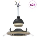 vidaXL Lampy Sada 24 Mosadz 9 cm Mosadzné zapustené svetlá Okrúhle – Obrázok 4