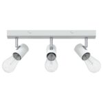 vidaXL Stropné bodové svetlo so bodmi Biela 38 x 6,5 x 11,5 cm Kov – Obrázok 3