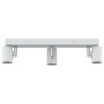vidaXL Stropné bodové svetlo so bodmi Biela 38 x 6,5 x 11,5 cm Kov – Obrázok 5
