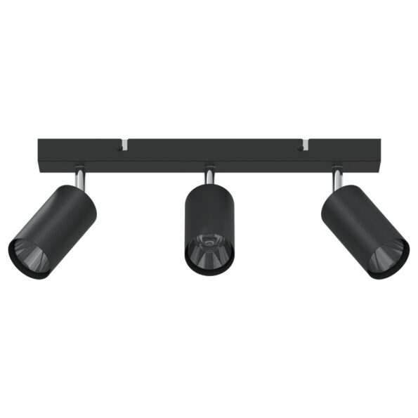 vidaXL Stropné bodové svetlo so bodmi Čierna 38 x 6 x 16 cm Kov – Obrázok 3