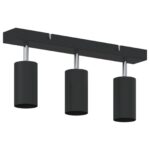 vidaXL Stropné bodové svetlo so bodmi Čierna 38 x 6 x 16 cm Kov – Obrázok 4
