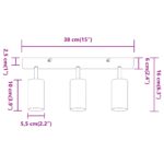 vidaXL Stropné bodové svetlo so bodmi Biela 38 x 6 x 16 cm Kov – Obrázok 13