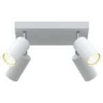 vidaXL Stropné bodové svetlo so bodmi Biela 26 x 26 x 16 cm Kov – Obrázok 10