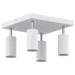 vidaXL Stropné bodové svetlo so bodmi Biela 26 x 26 x 16 cm Kov – Obrázok 4