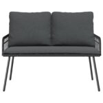 vidaXL Záhradná lavica čierna 114x64x78 cm z poly ratan – Obrázok 5