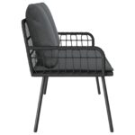 vidaXL Záhradná lavica čierna 114x64x78 cm z poly ratan – Obrázok 6