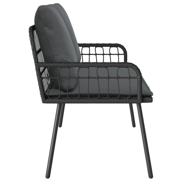 vidaXL Záhradná lavica čierna 114x64x78 cm z poly ratan – Obrázok 6