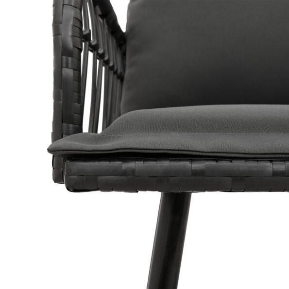 vidaXL Záhradná lavica čierna 114x64x78 cm z poly ratan – Obrázok 7