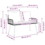 vidaXL Záhradná lavica čierna 114x64x78 cm z poly ratan – Obrázok 8