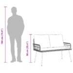 vidaXL Záhradná lavica čierna 114x64x78 cm z poly ratan – Obrázok 9