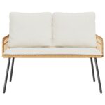 vidaXL Záhradná lavička Prírodná 114x64x78 cm Polyratan – Obrázok 5