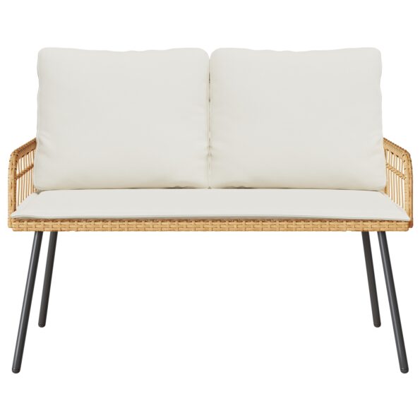 vidaXL Záhradná lavička Prírodná 114x64x78 cm Polyratan – Obrázok 5