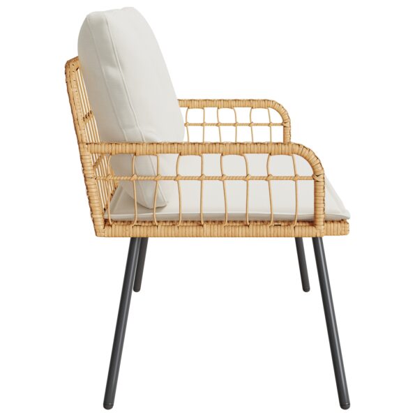 vidaXL Záhradná lavička Prírodná 114x64x78 cm Polyratan – Obrázok 6