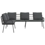 vidaXL Pohovka s vankúšom Antracit 173 x 231 x 90 cm Oceľ – Obrázok 7
