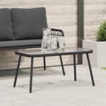 vidaXL Konferenčný stolík Čierna 90x45x42 cm Polyratan
