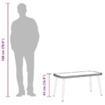 vidaXL Konferenčný stolík Čierna 90x45x42 cm Polyratan – Obrázok 9