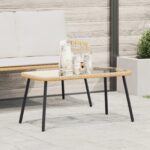 vidaXL Konferenčný stolík Hnedá a čierna 90 x 45 x 43 cm polyratan