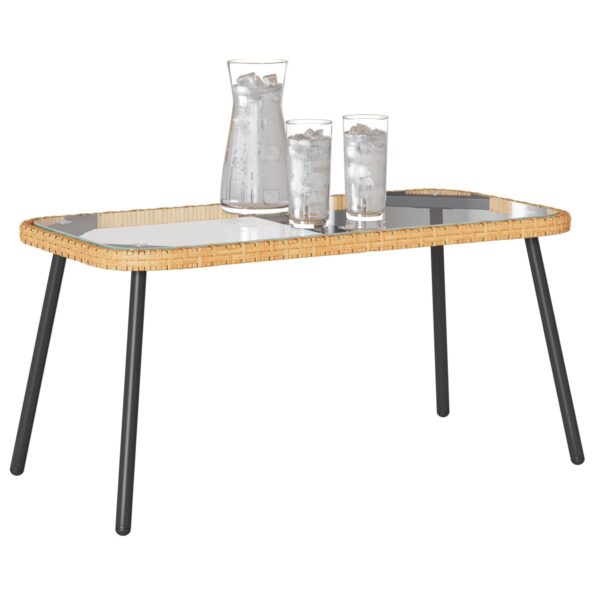 vidaXL Konferenčný stolík Hnedá a čierna 90 x 45 x 43 cm polyratan – Obrázok 3