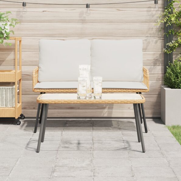 vidaXL Konferenčný stolík Hnedá a čierna 90 x 45 x 43 cm polyratan – Obrázok 4