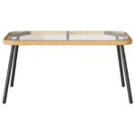 vidaXL Konferenčný stolík Hnedá a čierna 90 x 45 x 43 cm polyratan – Obrázok 5