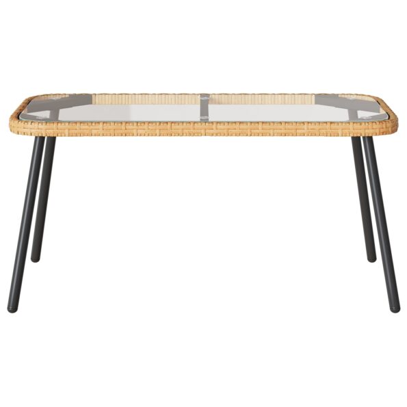 vidaXL Konferenčný stolík Hnedá a čierna 90 x 45 x 43 cm polyratan – Obrázok 5