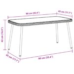 vidaXL Konferenčný stolík Hnedá a čierna 90 x 45 x 43 cm polyratan – Obrázok 8