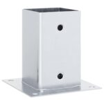 vidaXL Podnože stĺpikov štvorcové 4 ks Strieborná 91x91 mm – Obrázok 3