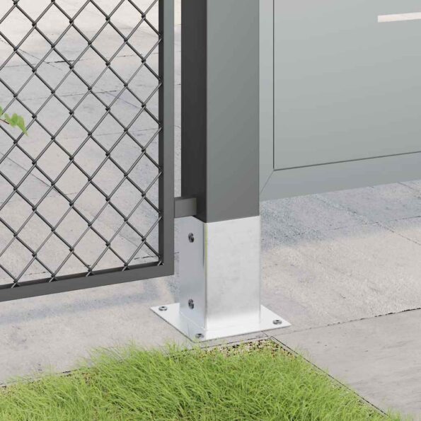 vidaXL Podnože stĺpikov štvorcové 4 ks Strieborná 91x91 mm – Obrázok 4