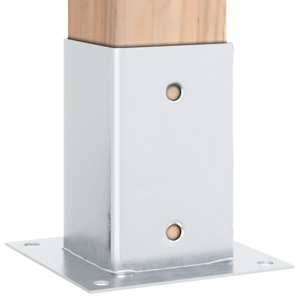 vidaXL Podnože stĺpikov štvorcové 4 ks Strieborná 91x91 mm – Obrázok 5