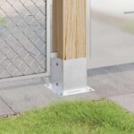 vidaXL Podnože stĺpikov štvorcové 4 ks Strieborná 101x101 mm – Obrázok 4
