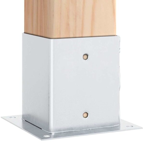 42000012_5.jpg vidaXL Podnože stĺpikov štvorcové 4 ks Strieborná 101x101 mm – Obrázok 5