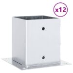 vidaXL Podnože stĺpikov štvorcové 12 ks Strieborná 121x121 mm – Obrázok 2