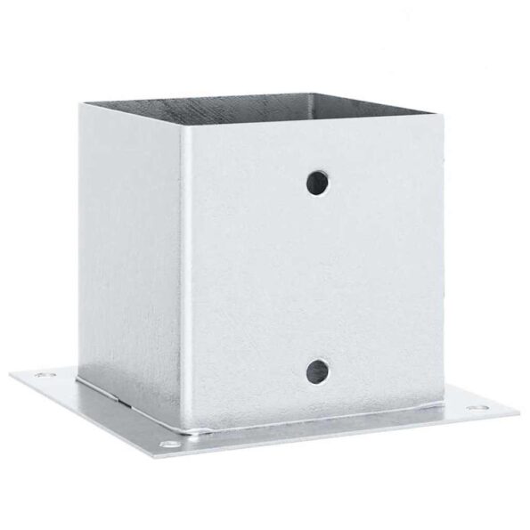 vidaXL Podnože stĺpikov štvorcové 4 ks Strieborná 141x141 mm – Obrázok 3