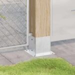 vidaXL Podnože stĺpikov štvorcové 4 ks Strieborná 141x141 mm – Obrázok 4