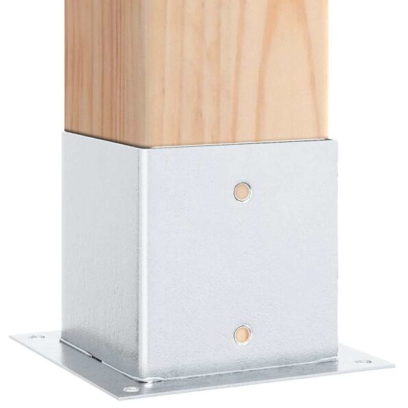 vidaXL Podnože stĺpikov štvorcové 4 ks Strieborná 141x141 mm – Obrázok 5