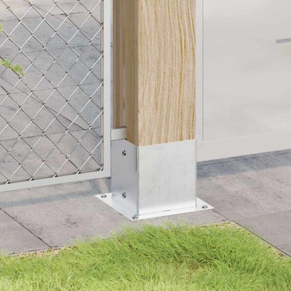 vidaXL Podnože stĺpikov štvorcové 12 ks Strieborná 141x141 mm – Obrázok 3